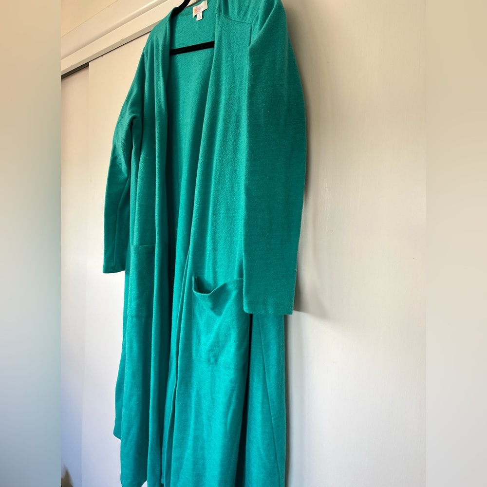 Lularoe Sarah style long cardigan size xl turquoise